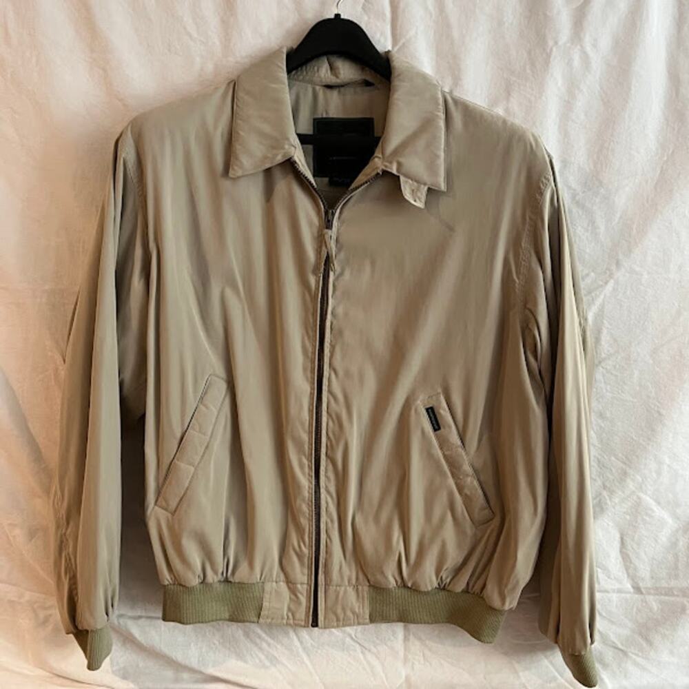 Vintage Weatherproof Jacket Tan Beige Full Zip Preppy 90s Y2K Size Large